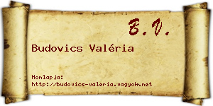 Budovics Valéria névjegykártya